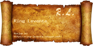 Ring Levente névjegykártya
